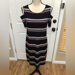 White House Black Market Cold Shoukder Jersey Knit dress. Size Medium